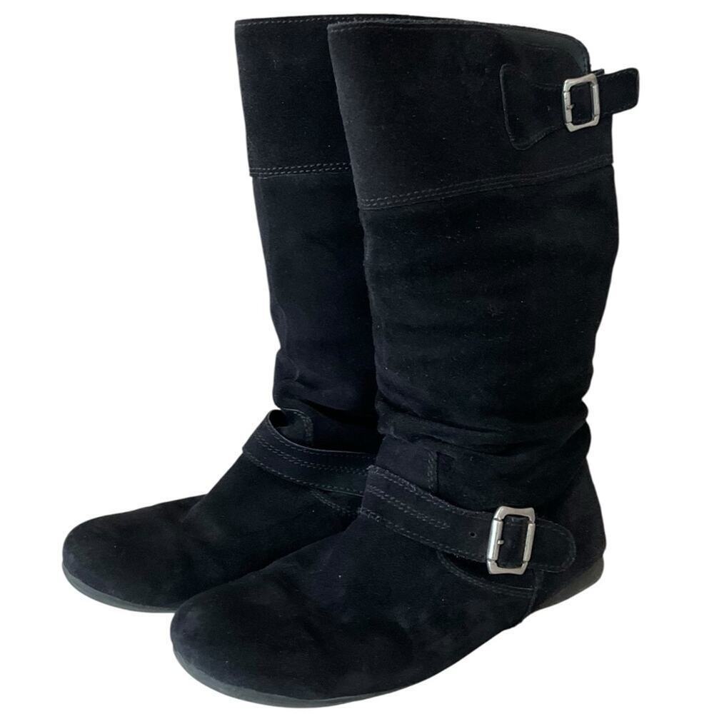 JIL Women's Black Suede Buckle Boots Size EUR 40 US 9.5-10